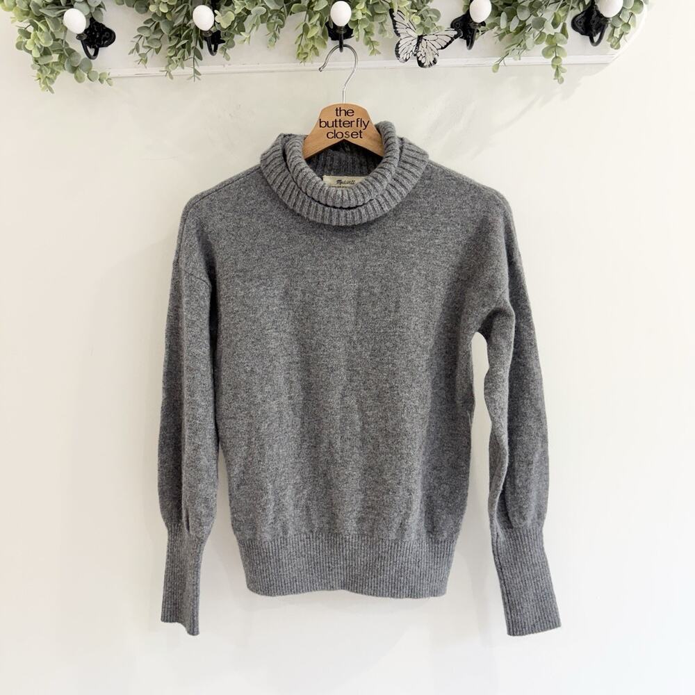 Madewell Gray 100% Cashmere Turtleneck Sweater XS T5854